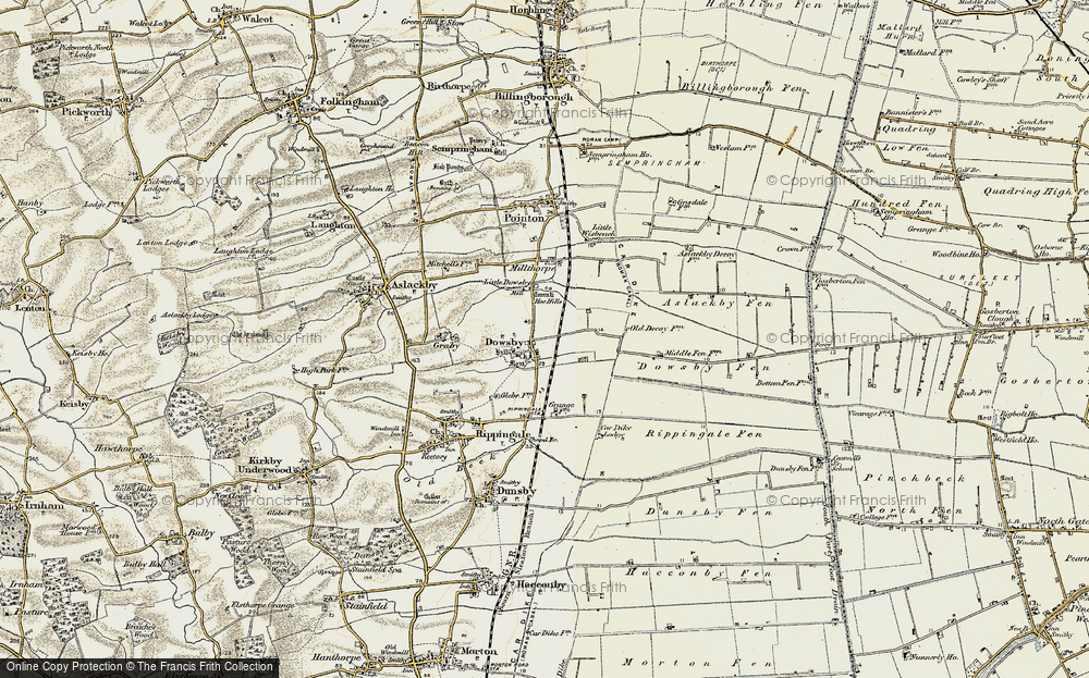 Old Map of Dowsby, 1902-1903 in 1902-1903