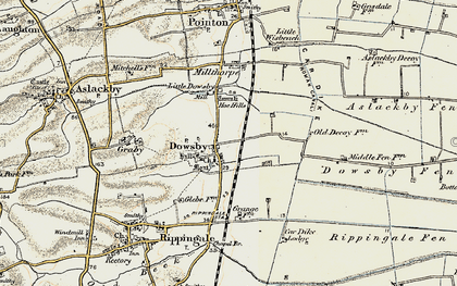 Old map of Dowsby in 1902-1903
