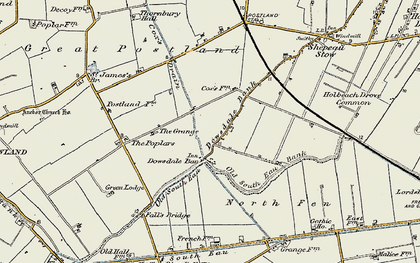 Old map of Dowsdale in 1901-1902