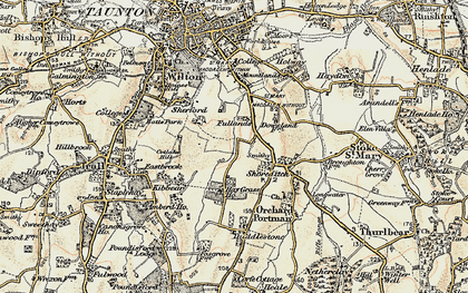Old map of Dowslands in 1898-1900