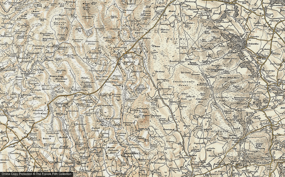 Old Map of Historic Map covering Brown Gelly in 1900