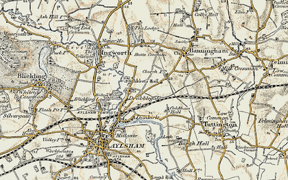 Old map of Abbot's Hall in 1901-1902