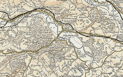 Old map of Draethen in 1899-1900