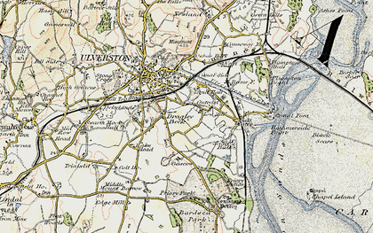 Old map of Dragley Beck in 1903-1904