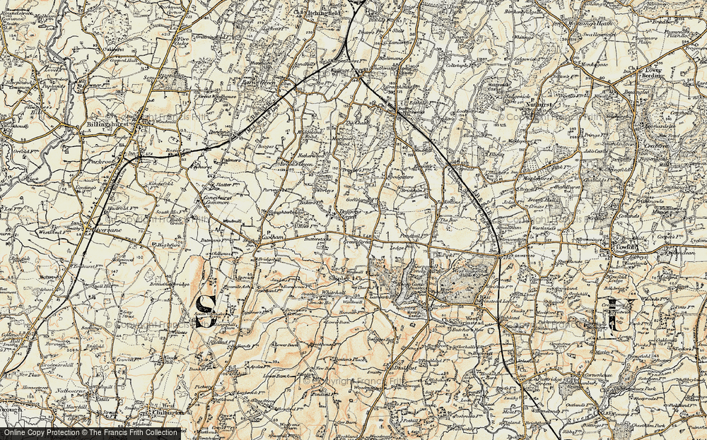 Old Map of Historic Map covering Woodgetters in 1898