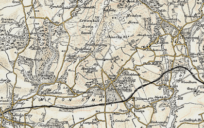 Old map of Drakeland Corner in 1899-1900