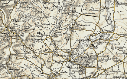 Old map of Drakelow in 1901-1902
