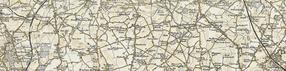 Old map of Drakes Cross in 1901-1902