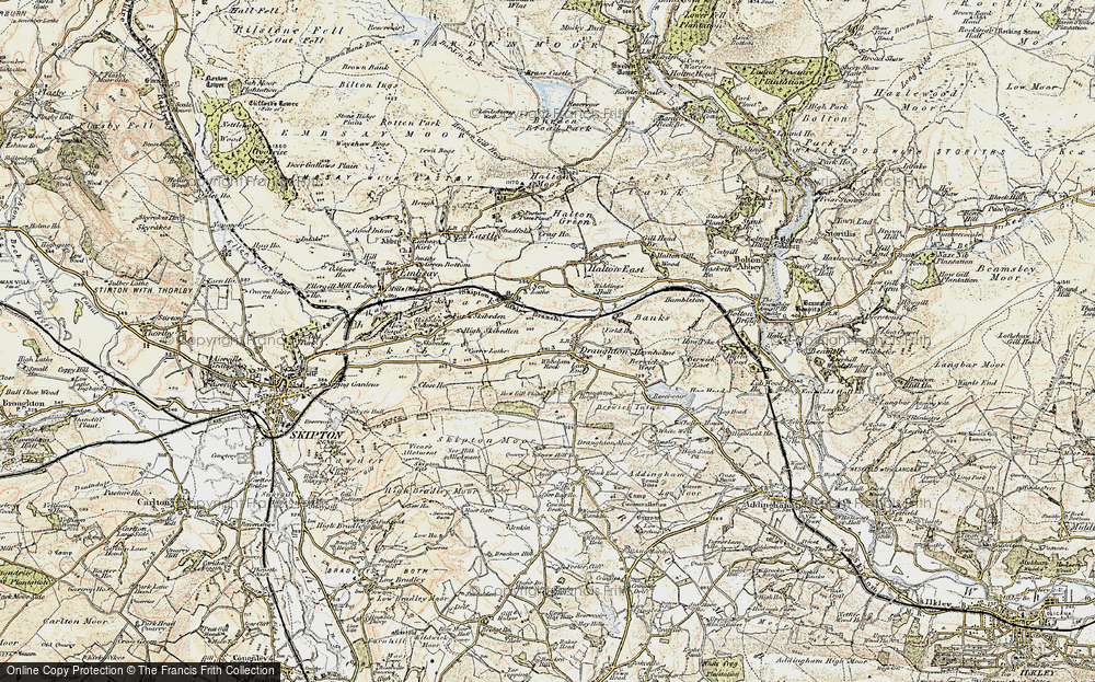 Old Map of Historic Map covering Wheelam Rock in 1903-1904