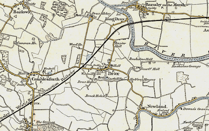 Old map of Drax in 1903