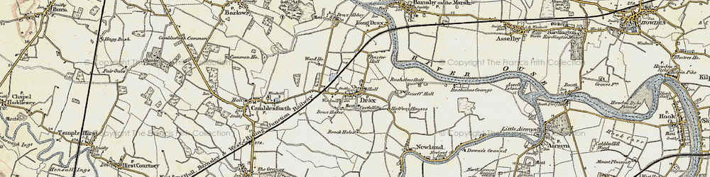 Old map of Drax in 1903