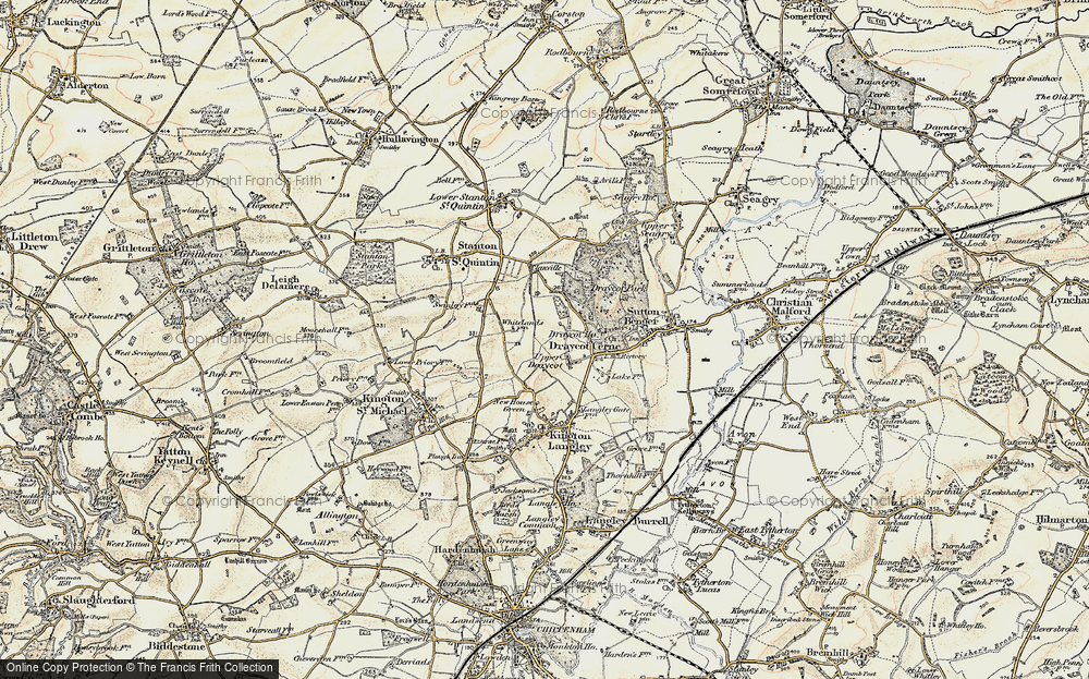 Old Map of Draycot Cerne, 1898-1899 in 1898-1899