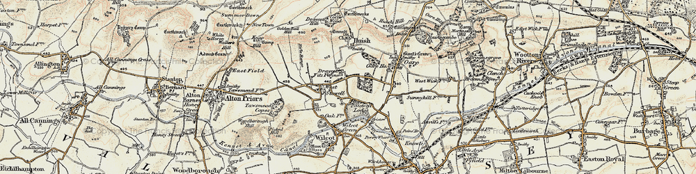 Old map of Draycot Fitz Payne in 1897-1899