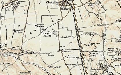 Old map of Draycot Foliat in 1897-1899