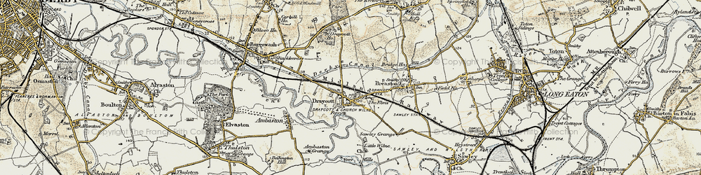 Old map of Draycott in 1902-1903
