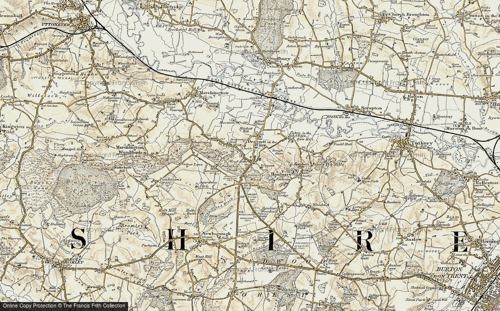 Old Map of Draycott in the Clay, 1902 in 1902
