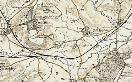 Old map of Drayton in 1901-1902