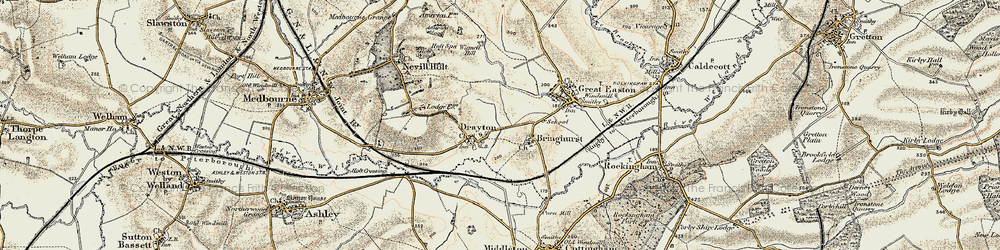 Old map of Drayton in 1901-1902