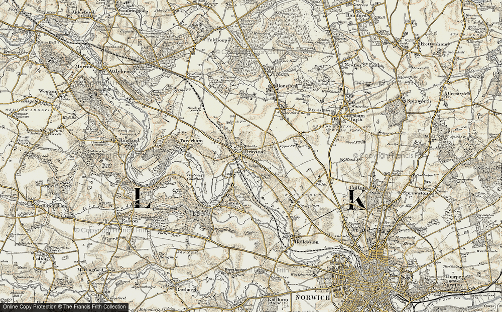 Old Map of Drayton, 1901-1902 in 1901-1902