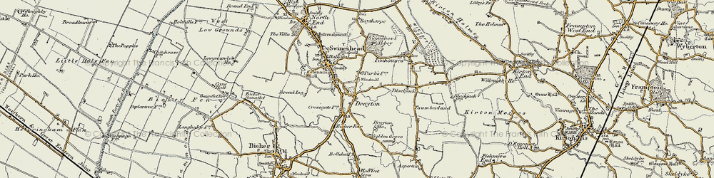 Old map of Drayton in 1902-1903
