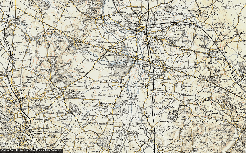 Old Map of Drayton Bassett, 1901-1902 in 1901-1902