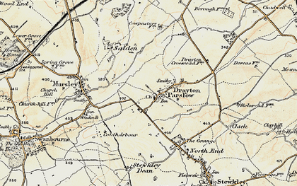 Old map of Drayton Parslow in 1898