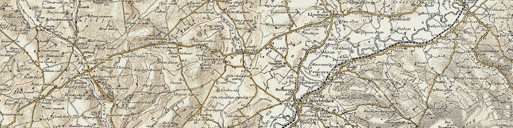 Old map of Dre-fach in 1901