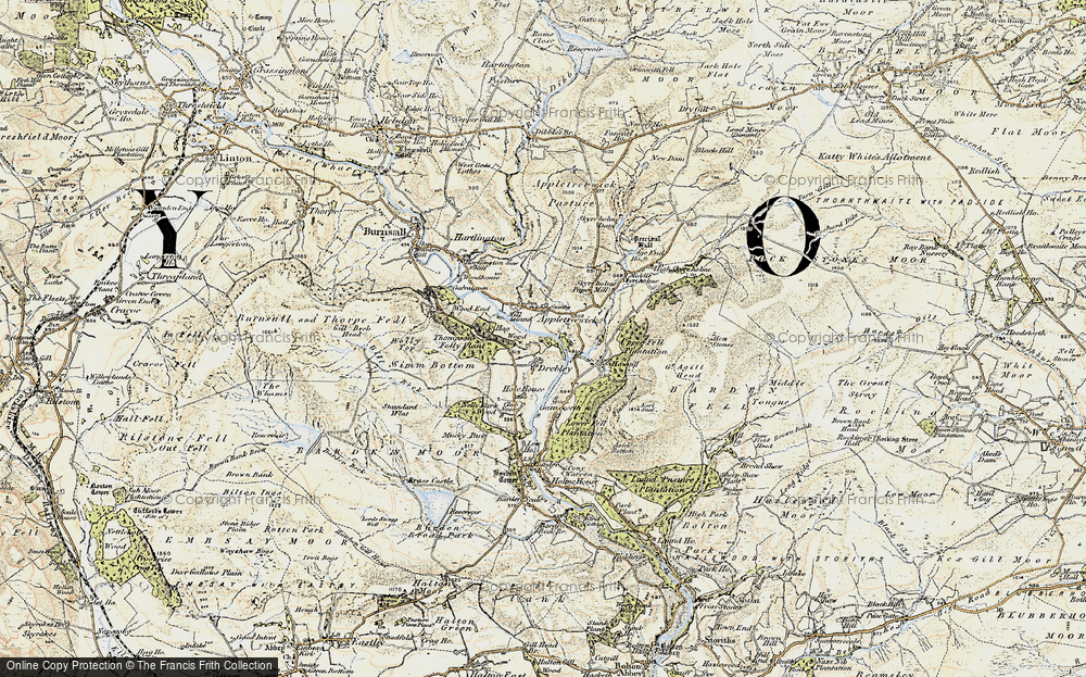 Old Map of Historic Map covering Barden Br in 1903-1904