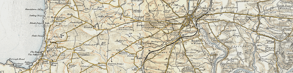Old map of Dreenhill in 1901-1912