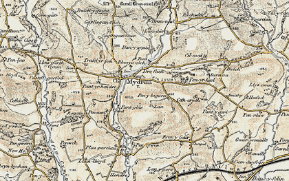 Old map of Drefach in 1901