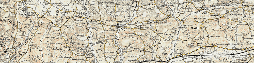 Old map of Bron-y-gaer in 1901
