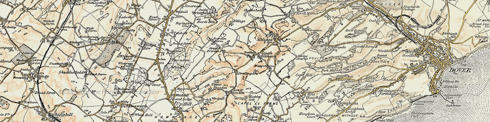 Old map of Drellingore in 1898-1899