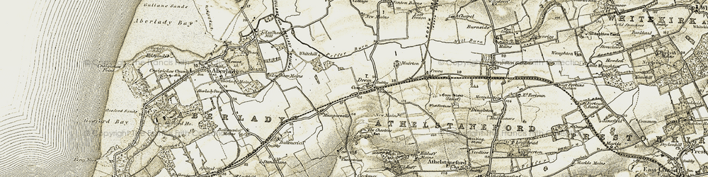 Old map of Drem in 1903-1906