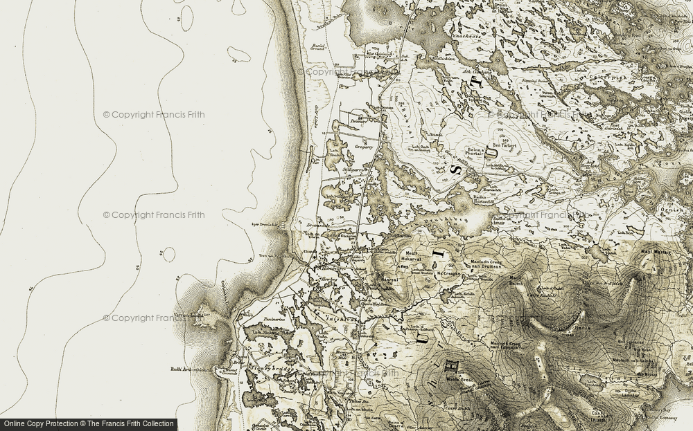 Old Map of Dreumasdal, 1911 in 1911