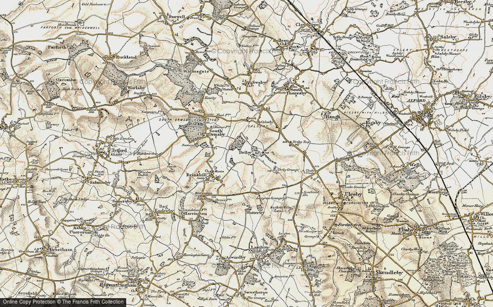 Old Map of Driby, 1902-1903 in 1902-1903