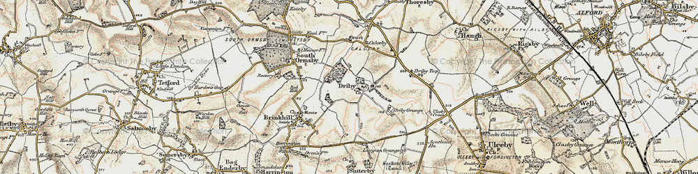 Old map of Driby in 1902-1903