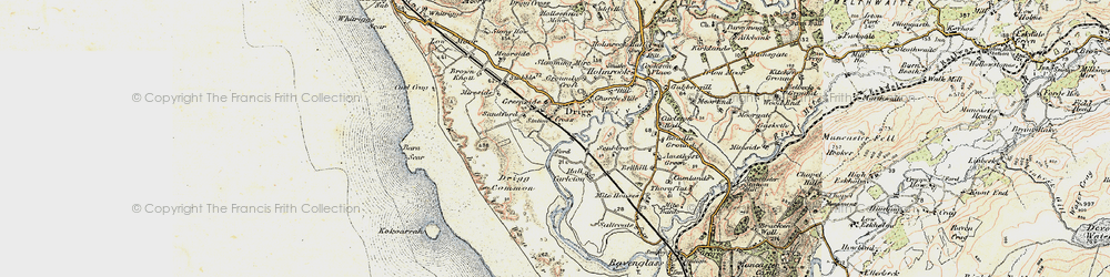 Old map of Drigg in 1903-1904