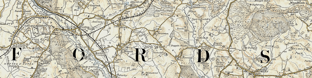 Old map of Drointon in 1902
