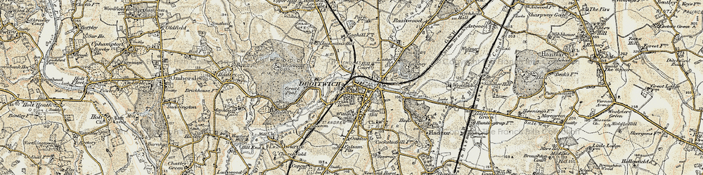 Old map of Droitwich Spa in 1899-1902