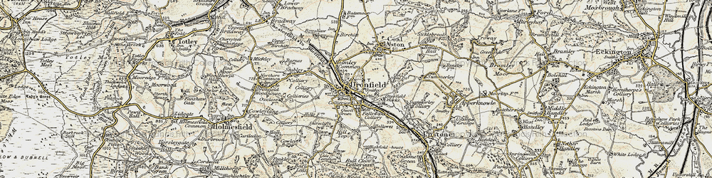 Old map of Dronfield in 1902-1903