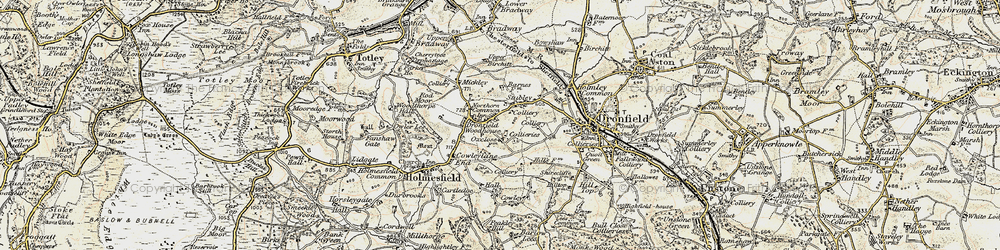 Old map of Dronfield Woodhouse in 1902-1903
