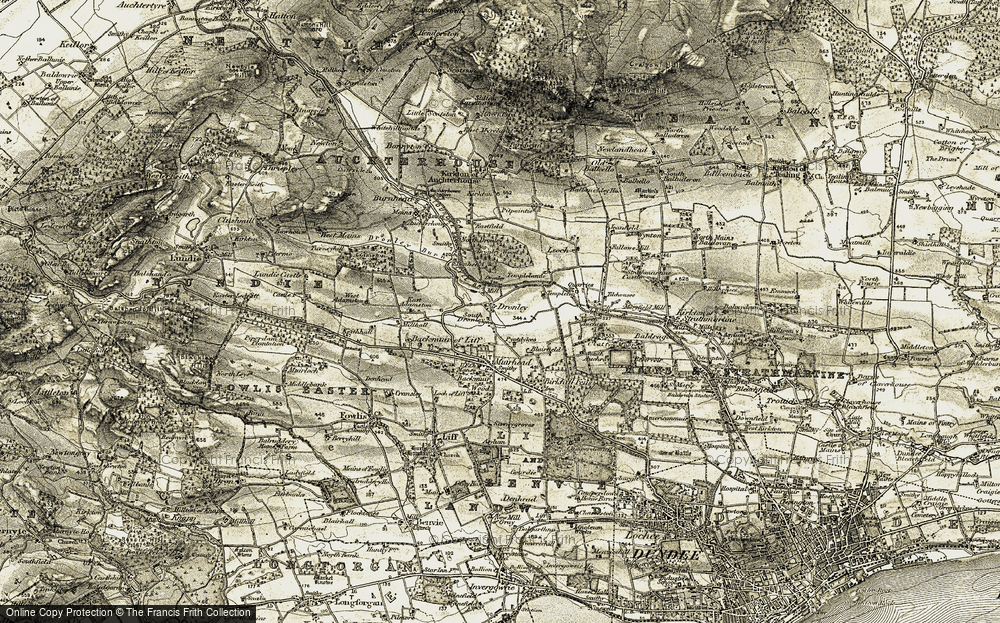 Old Map of Dronley, 1907-1908 in 1907-1908