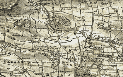 Old map of Dronley in 1907-1908