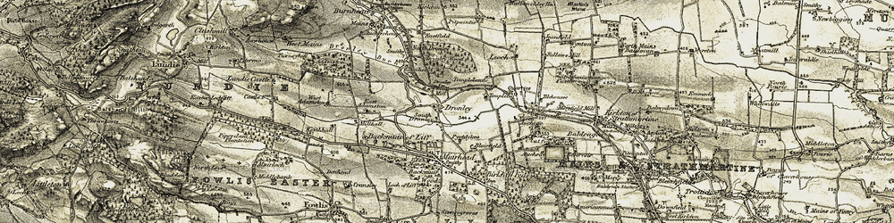 Old map of Dronley in 1907-1908
