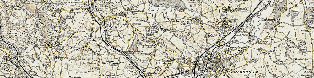 Old map of Dropping Well in 1903