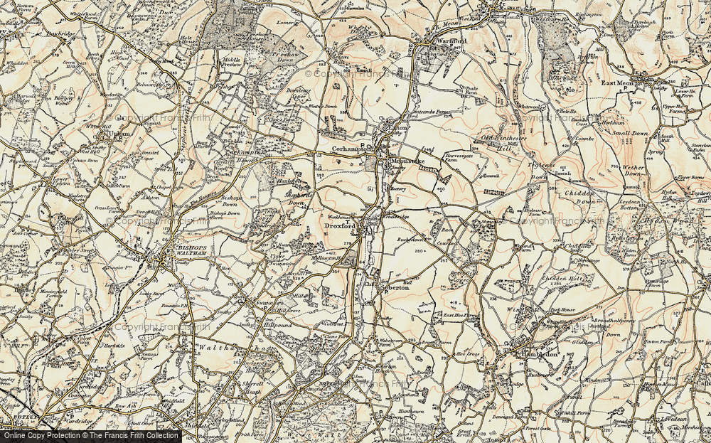 Old Map of Droxford, 1897-1900 in 1897-1900