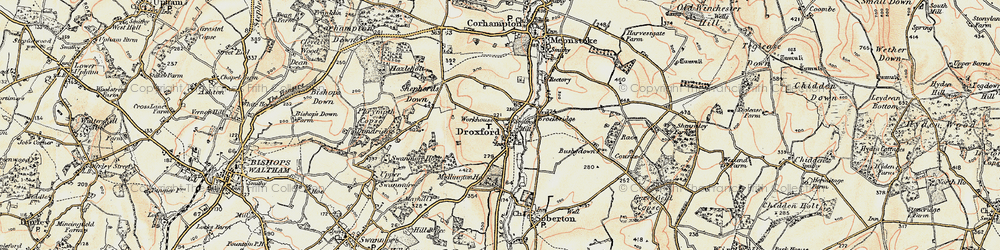 Old map of Droxford in 1897-1900
