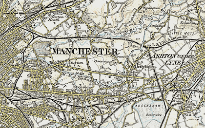 Old map of Droylsden in 1903