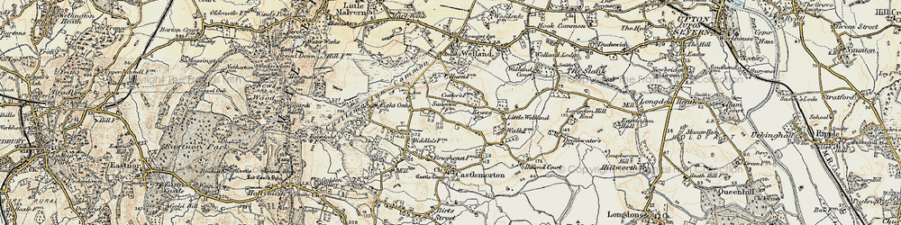 Old map of Druggers End in 1899-1901
