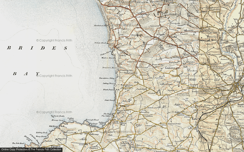 Old Map of Druidston, 0-1912 in 0-1912